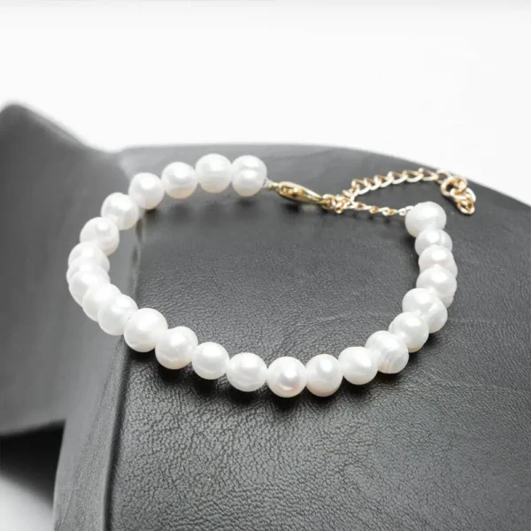 Bracelet parure Multi-graines perles d'eau douce acier finition dorée