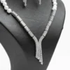 Collier en perles d'eau douce avec pendentif cascade zircons blancs argenté Ascellà Algérie