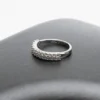 Bague double rang zircons blancs scintillants finition argentée Ascellà Algérie