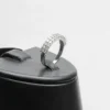 Bague double rang zircons blancs scintillants finition argentée Ascellà Algérie